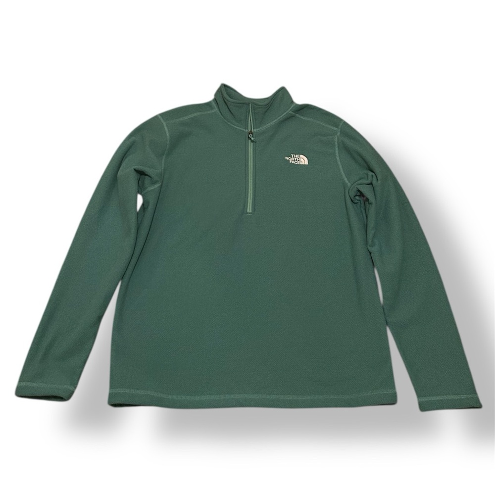 The North Face Green Blue Half-Zip Fleece Sweater Size Large